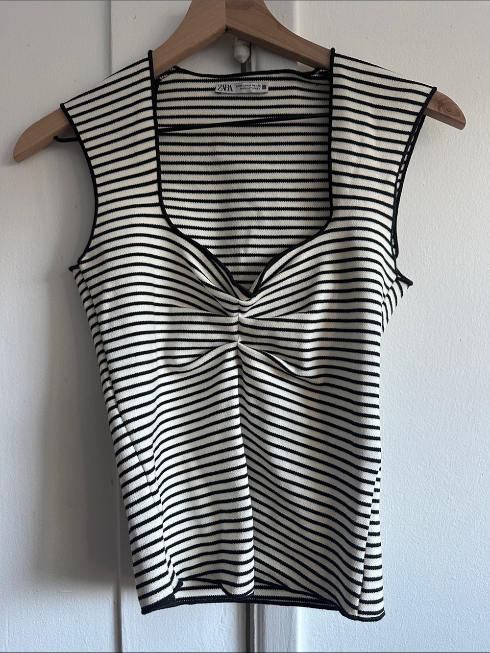 Zara Black & White Striped Top